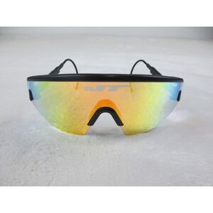 VINTAGE JT Racing Sunglasses Black Multicolor‎ Threds USA 80s 90s